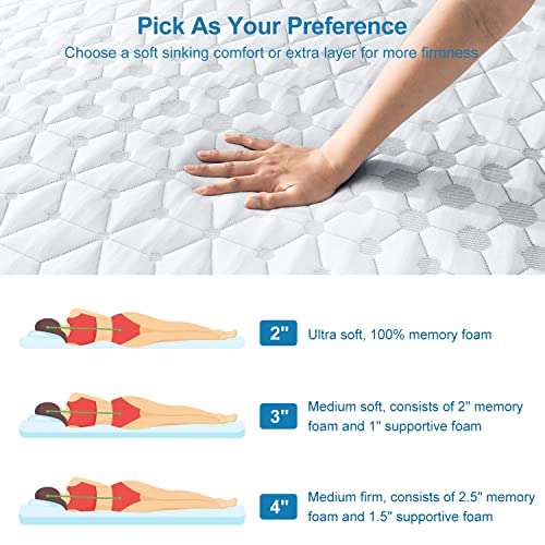 Sleepmax Memory Foam Mattress Topper Queen, Mattress Topper 4 Inch