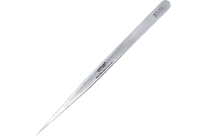 LASHVIEW Lash Tweezer, Vetus Straight Pointed Eyelash Tweezers for Profissional Grafting Eyelash Extension, Stainless Steel Needle Nose Tweezers for Lash Extension Stickers Precision Electronics, ST11