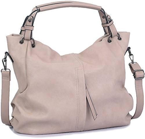 Handbags for Women WISHESGEM Large Capacity Ladies Hobo Purses Top Handle PU Leather Shoulder Bags Khaki