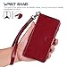 Arae Case for Samsung Galaxy PU Leather Wallet Case Cover (S10-6.1 inch, Wine Red)