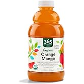 365 by Whole Foods Market, Organic 100% Juice, Flavored Juice Blend from Concentrate, Orange Mango, 32 Fl Oz