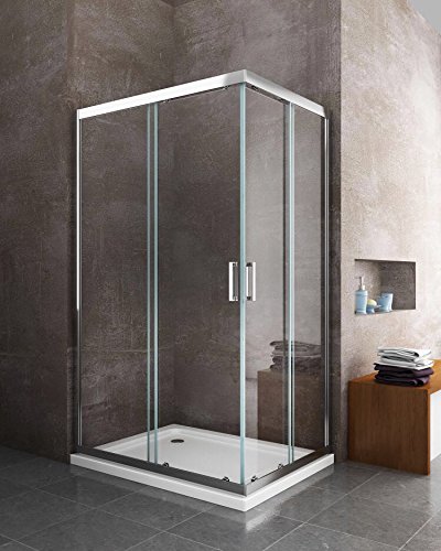 title=BOX CABINA DOCCIA BAGNO RETTANGOLARE 70 75 80 90 100 110 120 130 140 CRISTALLO