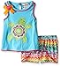 Rare Editions Little Girls' Toddler Turtle Applique Short Set, Turquoise/Multi, 4T