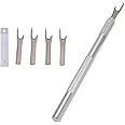 Zerodis Seam Cutter, 5 Piece Metal Seam Ripper Set with Replacement Blade Aluminum Alloy Handle Stitch Unpicker for Sewing