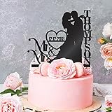 Personalized Wedding Cake Toppers Mr and Mrs Cake Topper | Bride and Groom Cake Toppers Wedding (Mr & Mrs White)