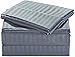 Hoperay Bed Sheet 4PC Set (Queen, Grey) - Soft Embossed Brushed Microfiber, Small (UB794)