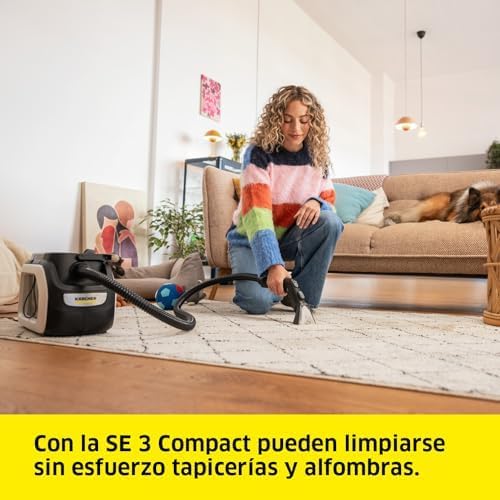 Lava-aspiradora SE 3 Compact, 500 W, depósito Agua Limpia: 1,7 l, Superficie: 2,76 m², 4,1 kg, Manguera de pulverización y aspiración, Boquilla de Lavado tapicerías y Ranuras