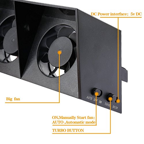 A-SZCXTOP Cooling Fan For PS4 Gaming Console Cool Down With 5 High Speed Cooler Fans Perfect Fit for PS4 PlayStation 4 Host