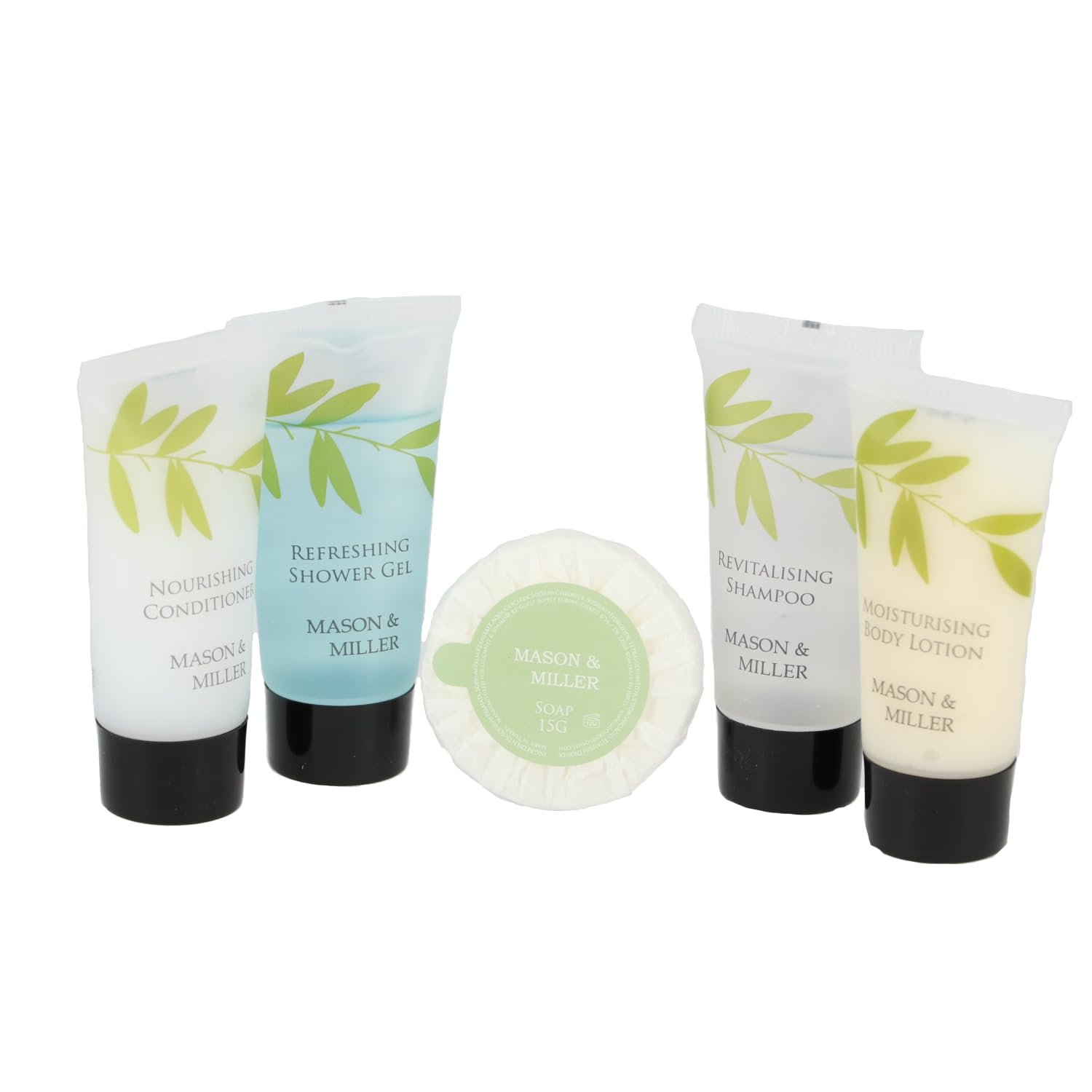 Mason & Miller Toiletry/Travel Bundle Set - Shower Gel, Shampoo, Soap, Conditioner and Body Lotion (Combo, 1x5)