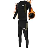 MEETYOO Thermal Underwear for Men, Winter Gear Long Johns Base Layer Top and Bottom Set for Skiing Running