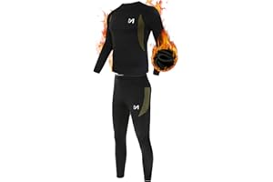 MEETYOO Thermal Underwear for Men, Winter Gear Long Johns Base Layer Top and Bottom Set for Skiing Running