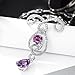 Neoglory Purple Cubic Zirconia Teardrop Jewelry Set Necklace Earrings Wedding Bridal Women Jewelry embellished with Crystals from Swarovski