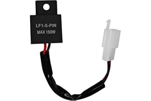 UZZH LED Flasher Relay, 2-Pin Motorcycle LED Turn Signal Relay Wiring Connectors Kit for Fixing Hyper Flashing Issue, 13V Electronic Blinker Relay for Most Motorcycles LED Turn Signal Bulbs, black