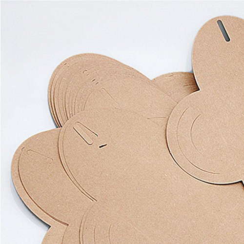 Unmengii Holding 1-3 Discs Natural Color Heart Shape Plain Kraft Paper DVD Pack Cover Holder Kraft Bag Blank Kraft Envelopes CD Paper Case