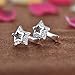 Infinite U Huggie Earrings 925 Sterling Silver Cubic Zirconia Small Hoop Star Heart Cartilage for Women (Star)