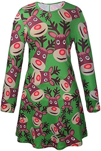 Herose Female Festive Patterns Ugly Christmas Dress Funny A-line Minidress Outfits