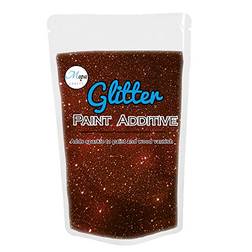 Mopa Crafts Brown Glitter Paint Crystal Additive 100g for Emulsion Paint - for use with Interior/Exterior Wall, Ceiling, Wood, Metal, Varnish, Dead Flat, Matt, Soft Sheen or Silk Paints