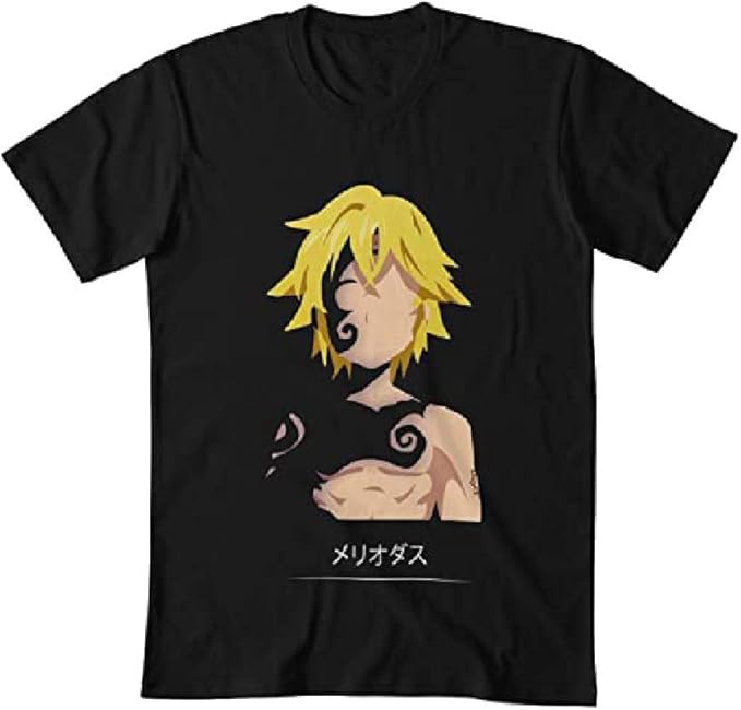 Amazon.com: PHARECURA Sevens Deadly Sins Meliodas t-Shirt Black Unisex Cotton T-Shirt, Hoodie 
