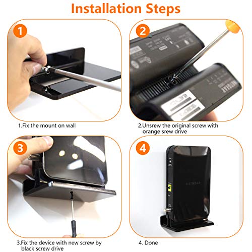 Sturdy Clear Acrylic Wall Mount Bracket Holder for NETGEAR Cable Modem CM500(Only for 300Mbps Max Download)