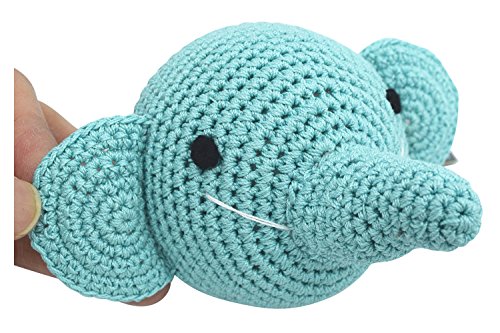 DOGO 100 Dog Teeth Cleaning Cotton Crochet Squeaky Dog Toy for Small Dogs - Elephant