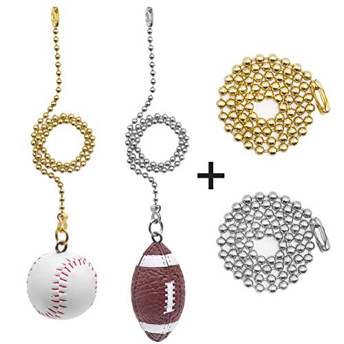 GINOYA Ceiling Fan Pull Chain, Pack of 2 Ceiling Fan Cords with 2pcs