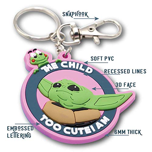 MyPrintOn Baby Yoda 3D PVC Keychain 2" with Snap Hook The Child Baby