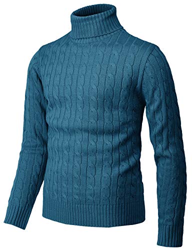 H2H Mens Casual Slim Fit Pullover Sweaters Knitted Henley Long Sleeve Thermal Blue US 2XL/Asia 3XL (CMOSWL045) at Amazon