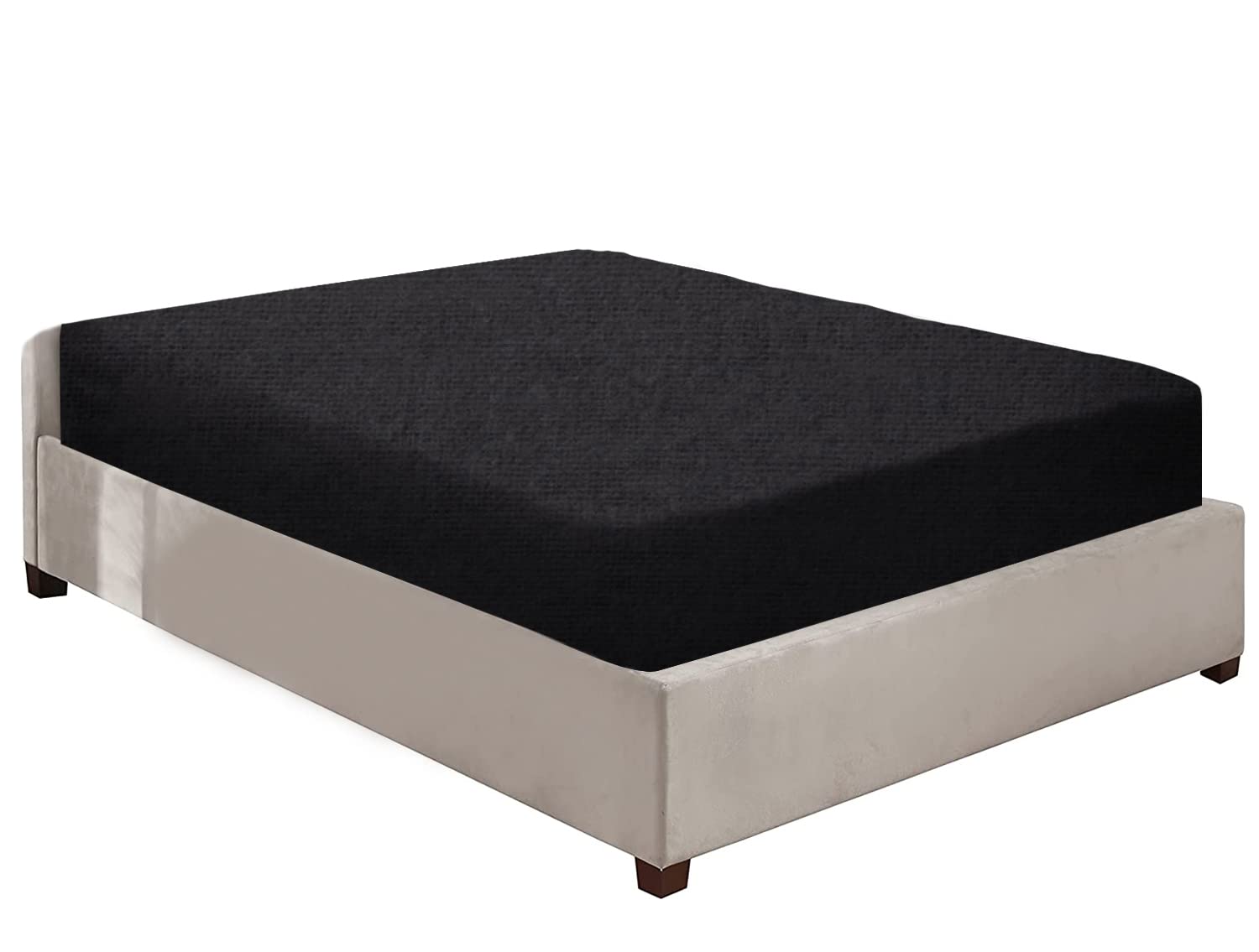 100% Brushed Cotton Flannelette 40CM/16" Extra Deep Fitted Sheets in 12 Colours (Black, Double) โ image 1