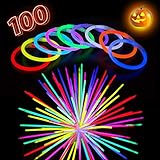 CoBeeGlow Glow Barcelets Bulk Party Supplies - 100 Glow in The Dark Bracelets - Extra Bright Party Favors - 8 Inch Bracelet Strong and Durable - 9 Vibrant Neon Colors - Stuffers for Kids - Mix
