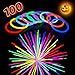 Glow Sticks Bulk Party Supplies - Light Stick Bracelets - Extra Bright Glow in The Dark Party Favors - 8 Inch Bracelet Strong 6mm Thick - 9 Vibrant Neon Colors - Stuffers for Kids - Mix (100 pieces)