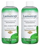 Lumineux Oral Essentials Mouthwash 2pck | Clean & Fresh Breath Certified Non Toxic | Fresh Breath 14 Days w/o Sensitivity | Fluoride Free | NO Alcohol, Artificial Colors, SLS Free, Dentist Formulated
