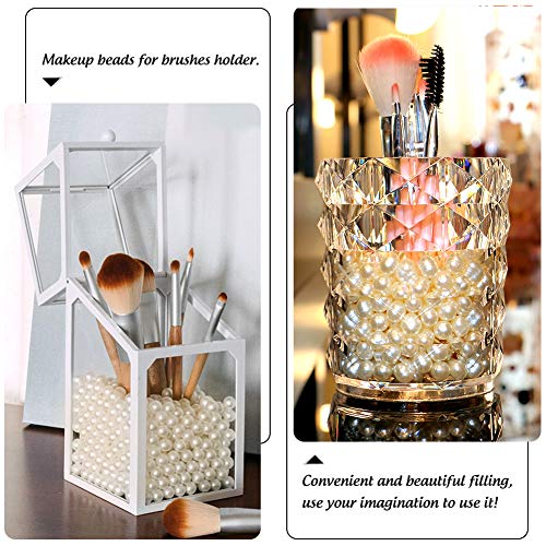 DomeStar Plastic Bead Pearls, 185 PCS 5 Sizes Assorted Pearls Bead Ivory Faux Pearls for Vase Filler Table Scatter Wedding Birthday Party Home Decoration