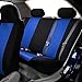 FH Group FB102114 Full Set Classic Cloth Car Seat Covers w Gift, Solid Black- Fit Most Car, Truck, SUV, or Van