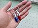 2 Pack Waterproof Pill Fob Medium Size Keychain Pill Holder, Charm Pendant Emergency Aspirin Holder, EDC Accessory Pill Case Capsule(Blue + Red)