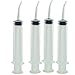 Fencia 4pcs Disposable Dental Irrigation Syringe Hand Pet Feeding Syringe for Birds Dogs with Curved Tip 12CC (10 ml Capacity)