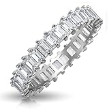 Orostar Emerald Cut Cubic Zirconia Eternity Band 2.00mm