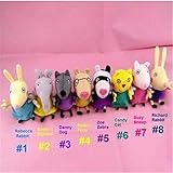 Peppa Pig Series Plush Toy Peppa and George's Friends 8Pcs Set 19cm/8inchï¼ŒRebecca Rabbit/ Emily Elphant /Danny Dog /Pedro Pony /Zoe Zebra/ Candy Cat /Suzy Sheep /Richard Rabbit with Lovestal wristband