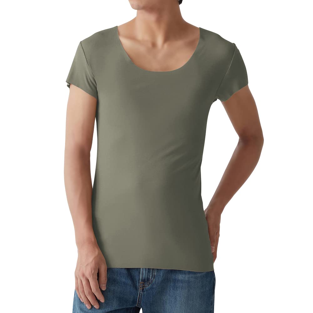 [グンゼ] インナーシャツ YG Tシャツ専用 in.T(インティー) CUT OFFシリーズ クルーネックTシャツ 汗取りパッド付 メンズ オリーブ M の商品画像
