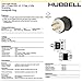 Hubbell HBL2731 Locking Plug, 30 amp, 3 Phase, 480V, L16-30P, Black and White