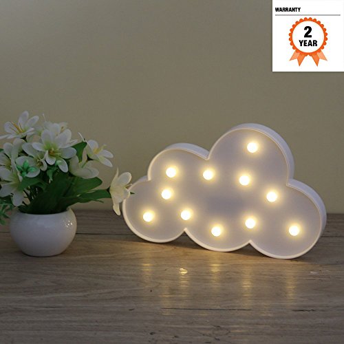 Lighted cloud Sign - LED Marquee Cloud Baby Light Nursery Lamp - Home Decor Accents - Cloud Night Lights (White Cloud)