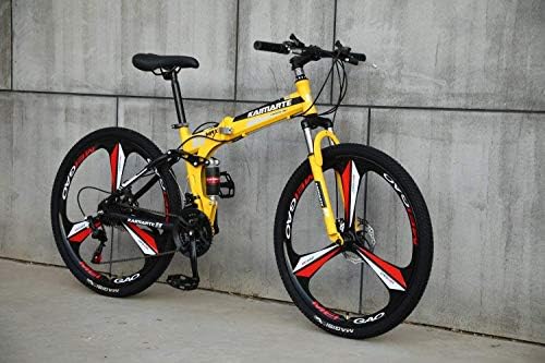 折り畳み式スポーツ マウンテンバイク24 26インチ3カッターホイール イエロー B04q5r 15 458円