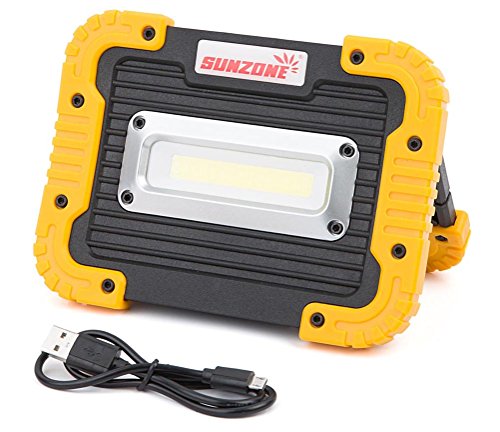 SUNZONE-Portable-LED-COB-Work-LightOutdoor-Waterproof-Flood-Lights-for-CampingHikingCar-RepairingWorkshopConstruction-SiteBuiltin-Rechargeable-Battery-Power-Bank-and-SOS-Emergency-ModeYellow