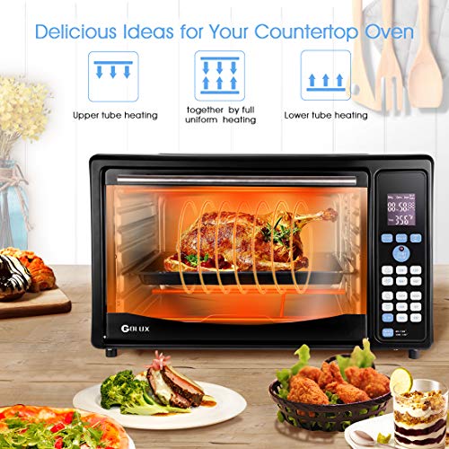 GOLUX MultiUse Large Convection Countertop Toaster Ovens 27QT with Dehydrator Machine for Grill