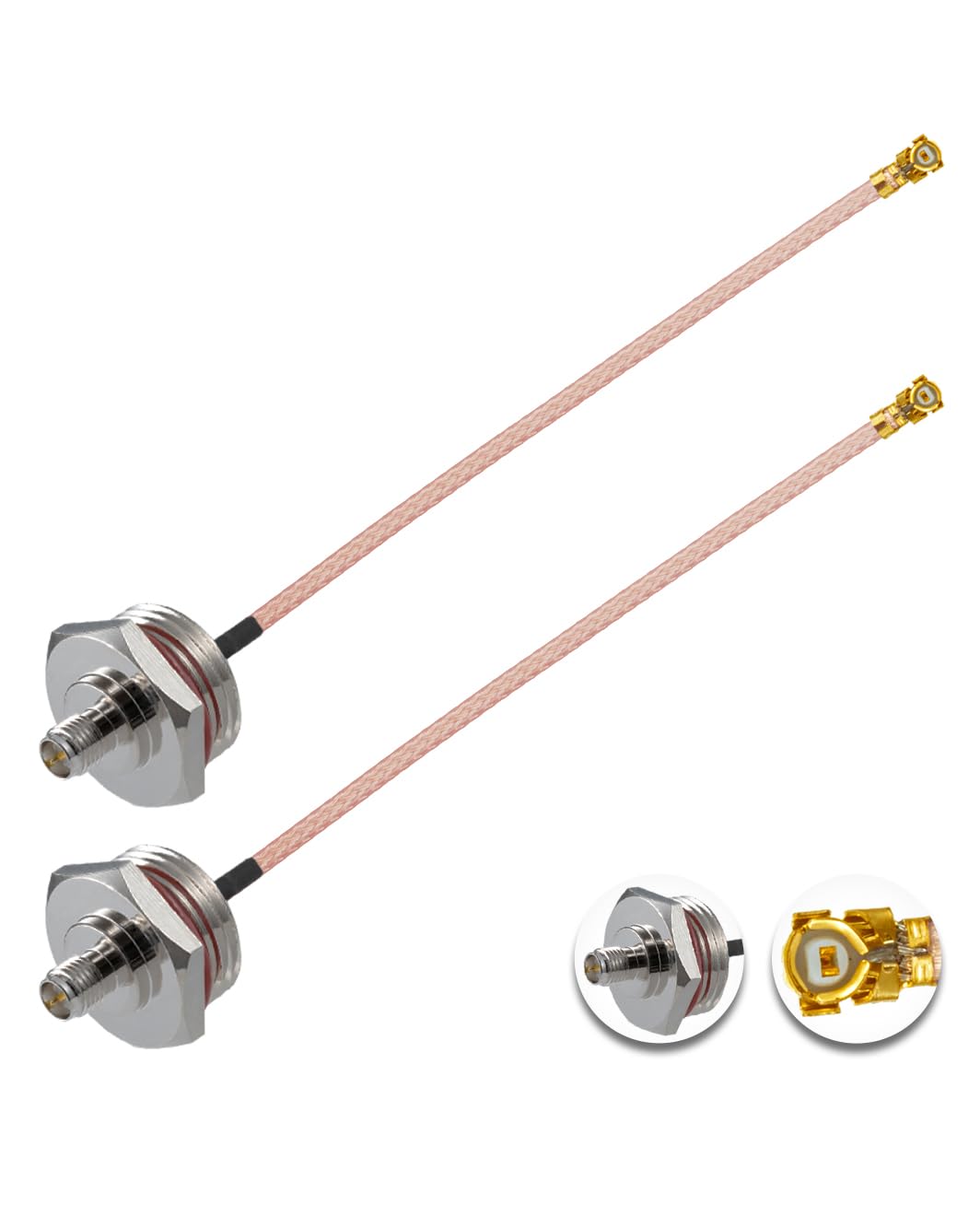 Vecys 2PCS U.F.L1 to RP SMA Female Waterproof Box M20 Low Loss Coaxial Cable 6" /15CM U.F.L1 to RP SMA Female RG178 Coaxial Pigtail Cable for Wireless Routers Mini PCIE Network Cards PCI