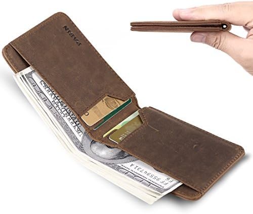 Front Pocket Wallets for Men RFID Blocking Slim Bifold Leather Minimalist Card Case Pabin
