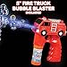 Bubble Machine Blower Gun Fire and Police Set by Art Creativity - Flashing Light and Sound Shooter Blasters - Kids Toys - Fire Truck, Police Cruiser, 4 Solution Refills - Batteries Included