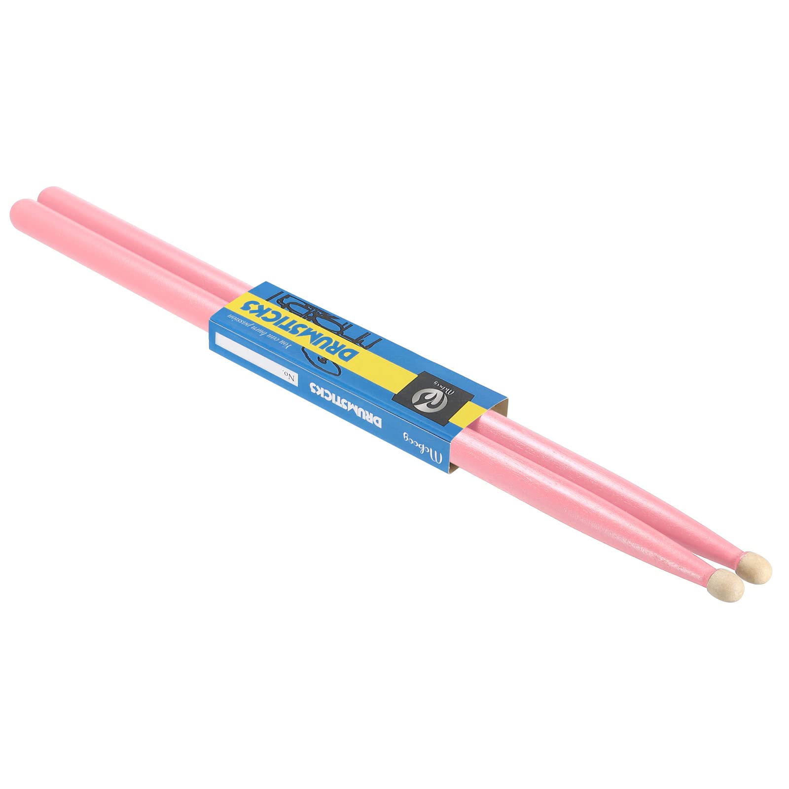 PATIKIL Maple Wood Drumstick Anti Slip Drum Stick 5A Pink 1 Pair for Drumming Musical Instrument Percussion