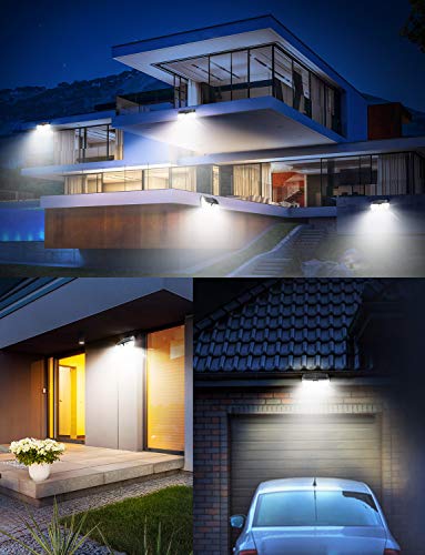 LITOM Premium 40 LED Solar Lights Outdoor, 3 Optional Modes Wireless Motion Sensor Light with 270° Wide Angle, IP67 Waterproof, Easy-to-Install Security Light for Front Door, Yard, Garage, Deck-4 Pack