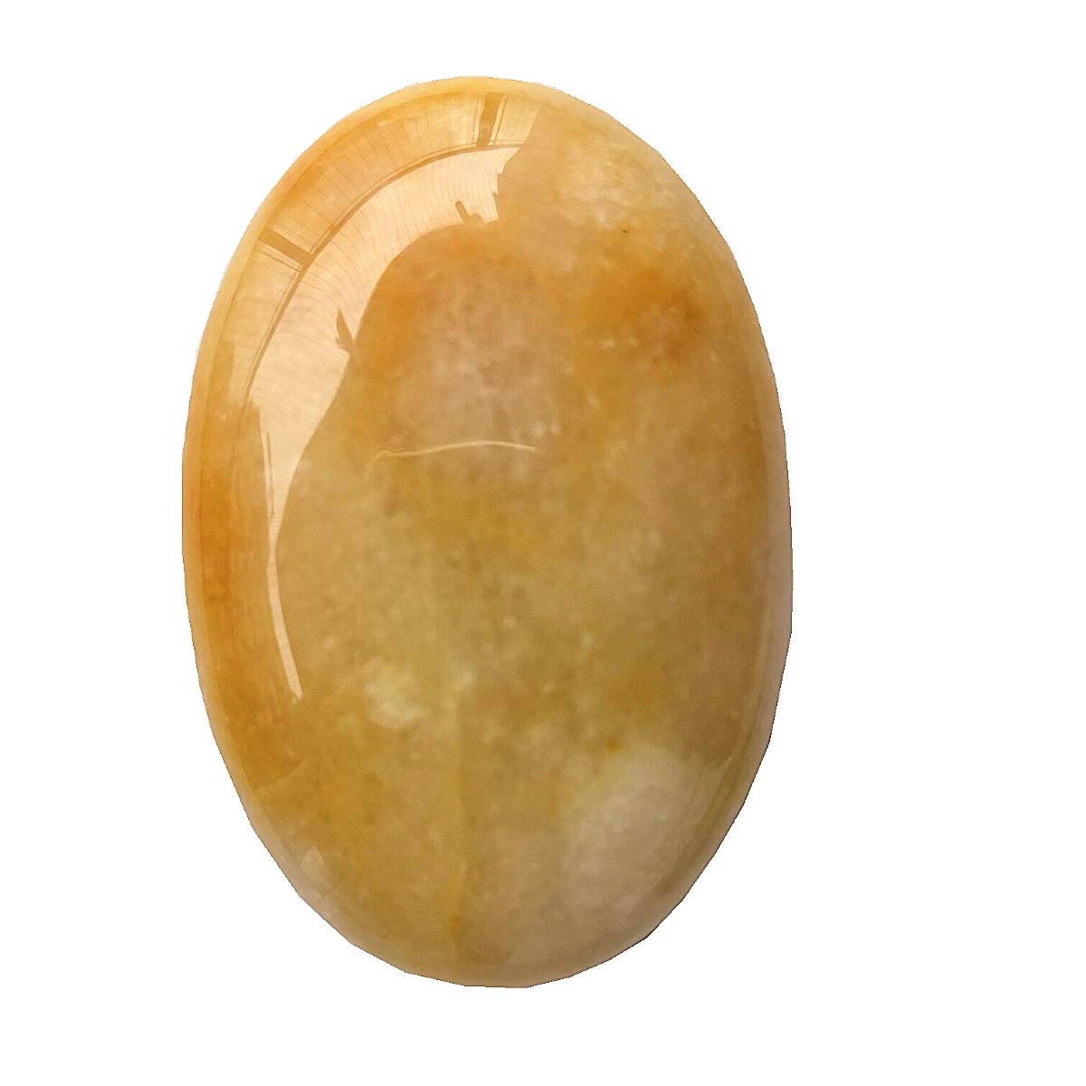 Lovionus89 Yellow Jade 60mm Crystal Palm Stone - Polished Semi-Precious Worry Stone for Anxiety Relief, Meditation, Stress, Healing Crystals