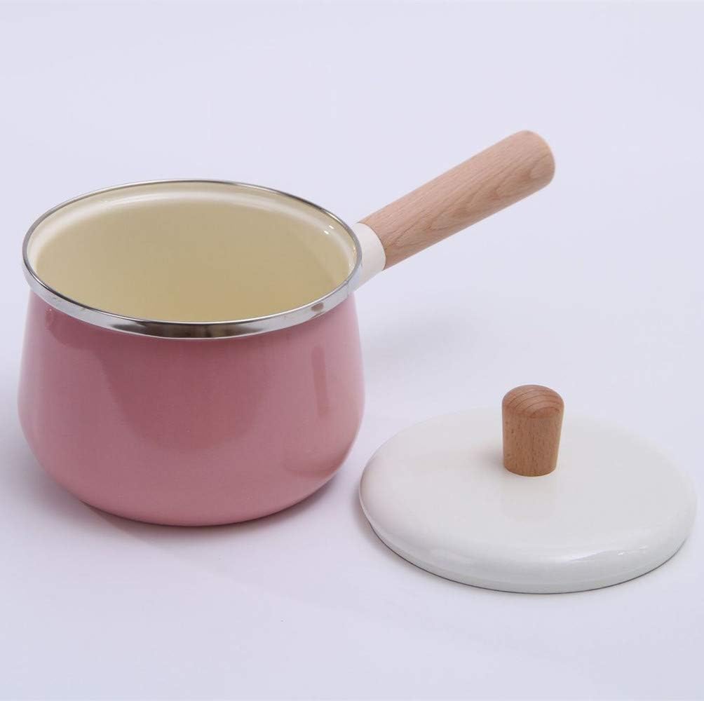 pink enamel milk pan